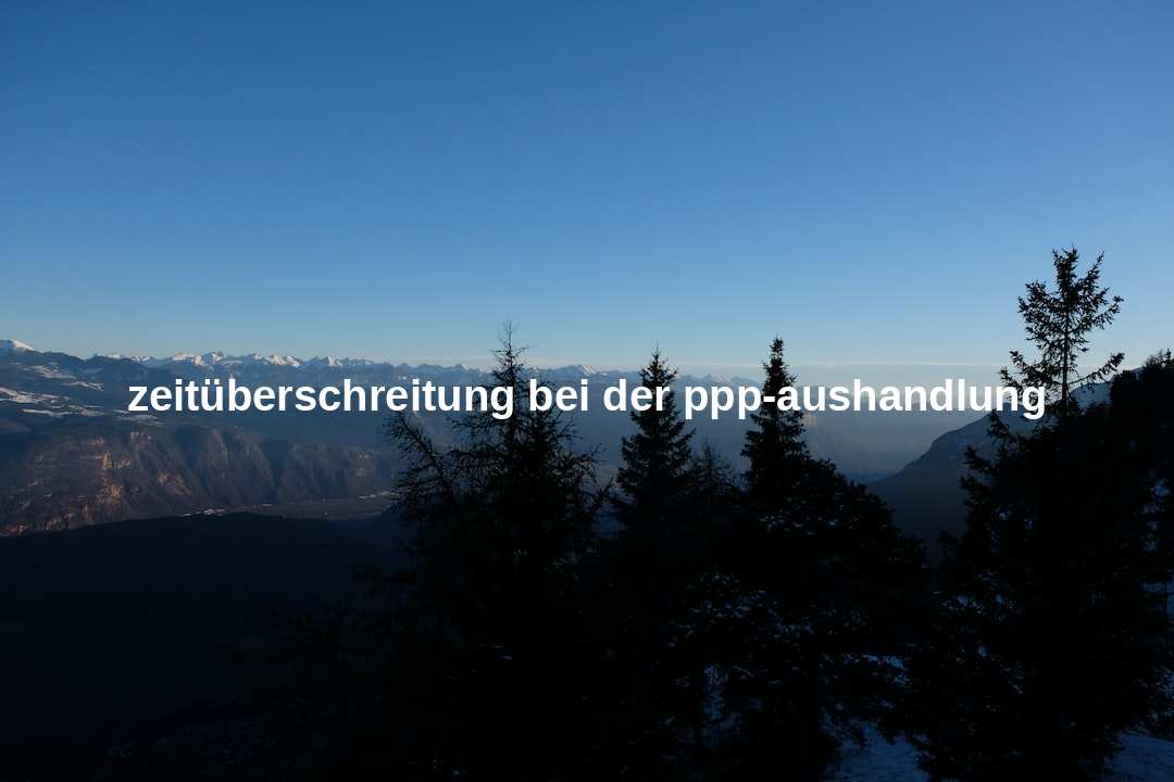 zeitüberschreitung bei der ppp-aushandlung